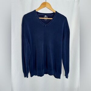 2/40$‎ Lacoste 100% cotton navy V-neck sweater size 8